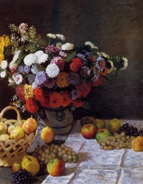 Fleurs et fruits Claude Monet Peinture à l'huile